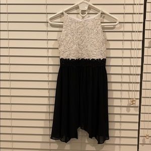 Girls Size 12 Black/White Lace Sequined Dress
